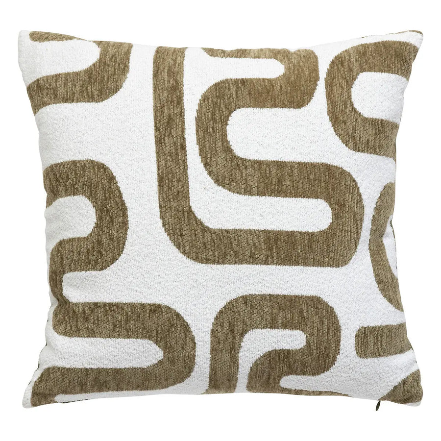Coussin jacquard Safina Vert Kaki, 40x40 cm