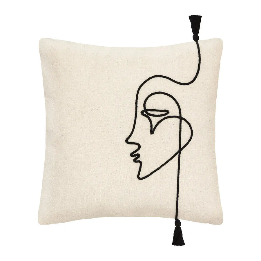 Housse de coussin Visage Blanc ivoire, 40x40 cm