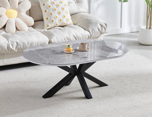 Table Basse Xana Mabre Gris Pieds Noirs