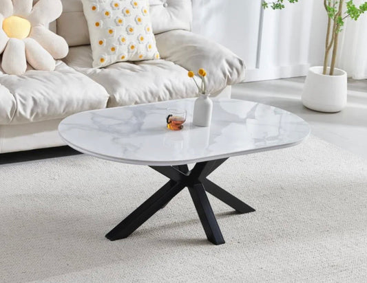 Table Basse Xana Mabre Blanc Pieds Noirs