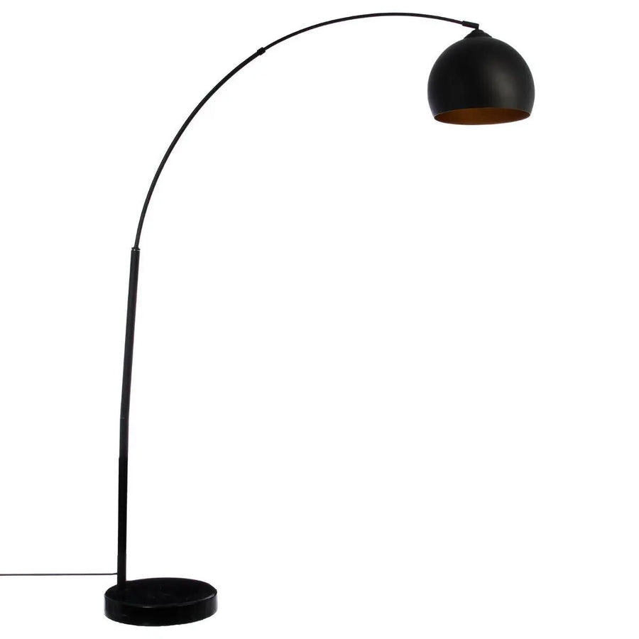 Lampadaire arc Hyto Marbre, métal noir, H.177 cm