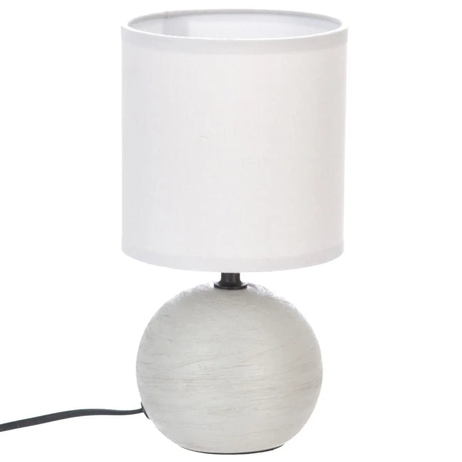 Lampe céramique Timéo Gris souris strié, H.25 cm
