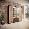 MILTON - Armoire de chambre effet bois - 224 x 59 x 210cm 