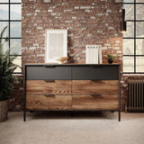 MILTON - Commode de chambre effet bois - 138 x 40 x 82cm 