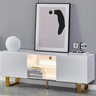 Meuble TV Alya Bois Laque Pied Chrome 