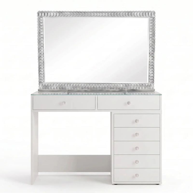 Pack Coiffeuse 120cm + Miroir LED Queen Beauty 120x80cm