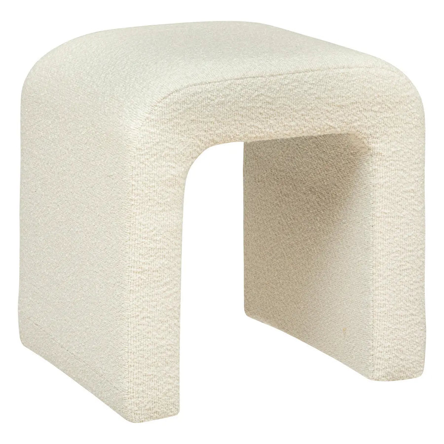 Pouf Sevi Bouclette, Blanc, 41x35 cm