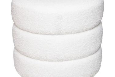Pouf Sinan Bouclette, Blanc 