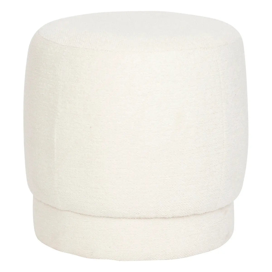 Pouf bouclette Amea Blanc, D.39 cm