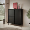 SENSATION - Buffet Haut avec portes battantes de style moderne - 103 x 39 x 123cm 