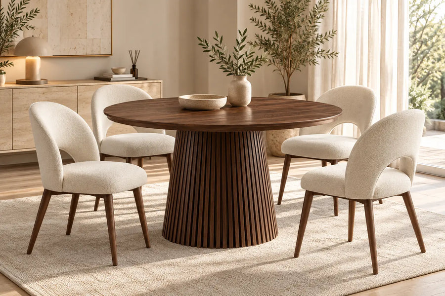Table à Manger Extensible ANAIS Couleur Noyer - 4 à 10 Personnes