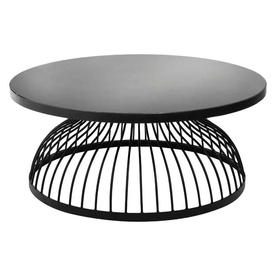 Table basse Kushi Métal noir, D.90 cm