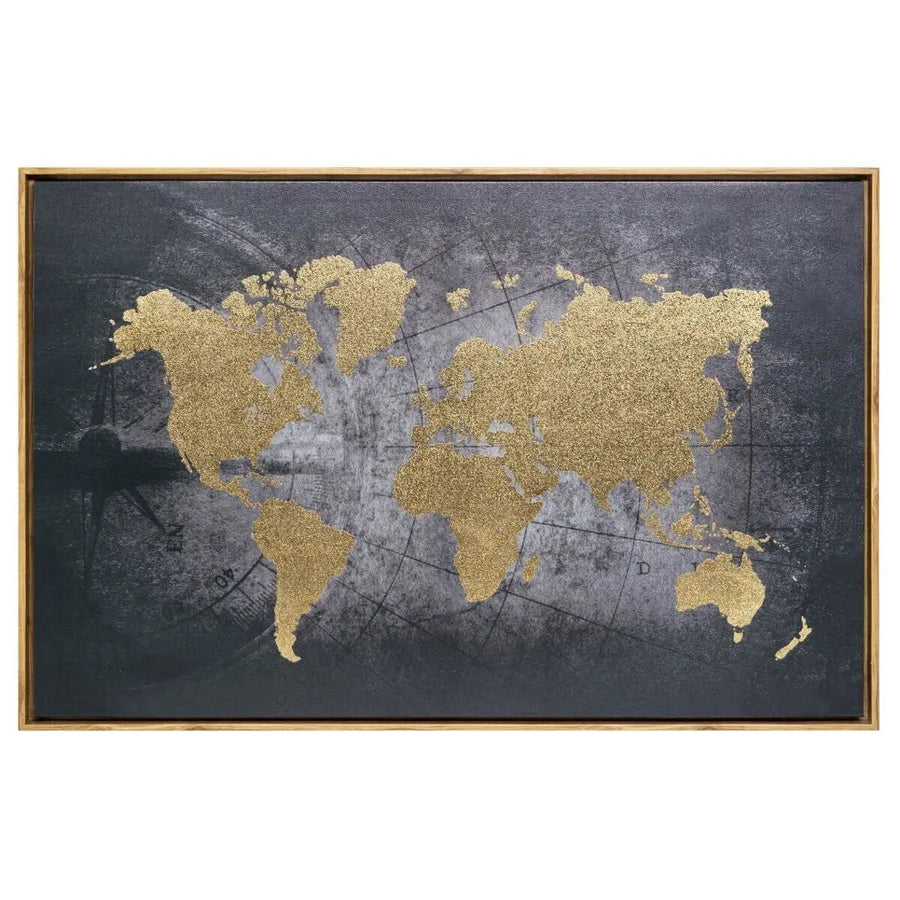 Toile encadrée Mapmonde 58x88 cm