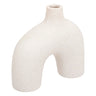 Vase arc Asy Céramique blanc, H.25 cm 