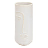 Vase visage Soleya, céramique Blanc, H.25 cm 
