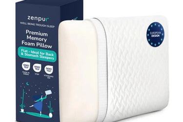 ZenPur - Oreiller Cervical Ergonomique "Plat" en Mousse à Mémoire de Forme et Anti-Acariens (Copie) (Copie) 