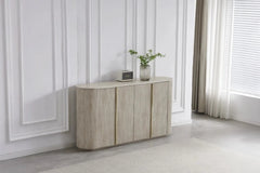 Zenith - Buffet de salon Effet Travertin - 180 x 40 cm
